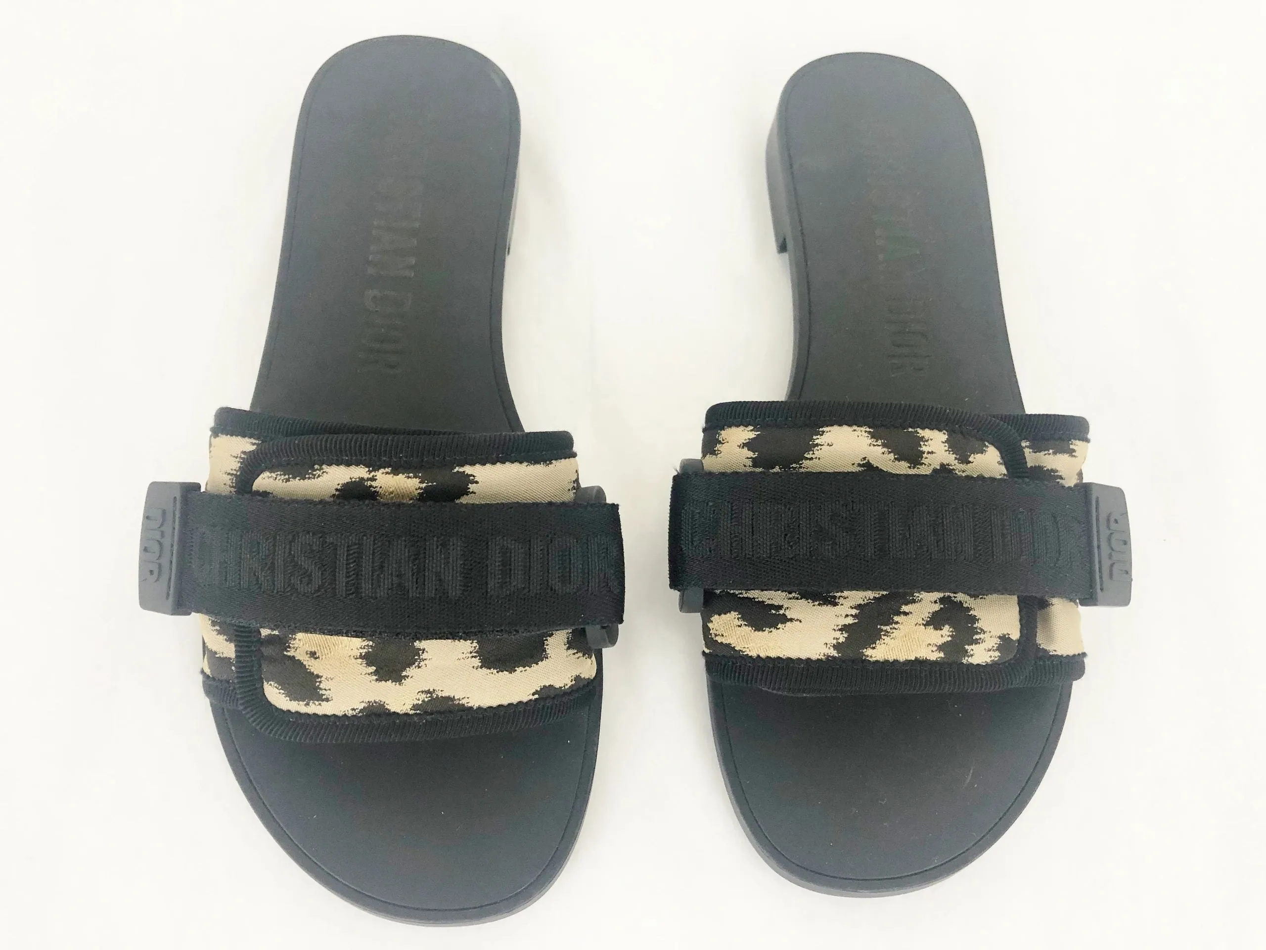 Christian Dior Animal Print Slides Size 7