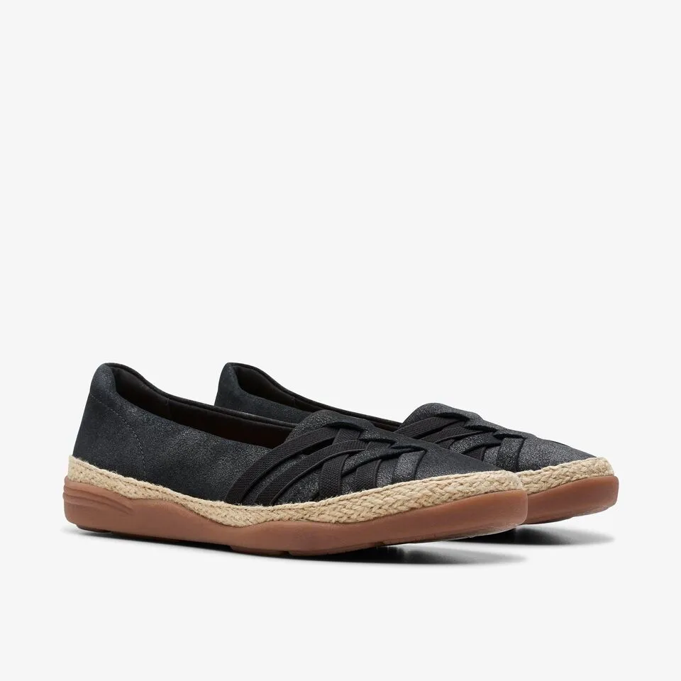 Clarks Women's Elaina Petal Black Suede