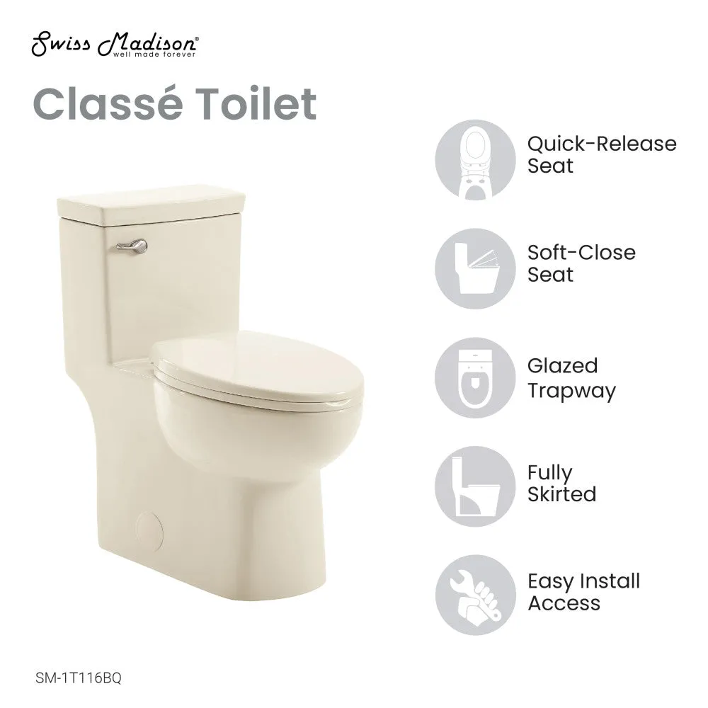 Classe One Piece Toilet with Front Flush Handle 1.28 gpf in Bisque