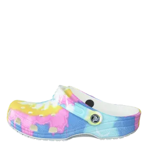 Classic Tie Dye Graphic Clog K White/multi