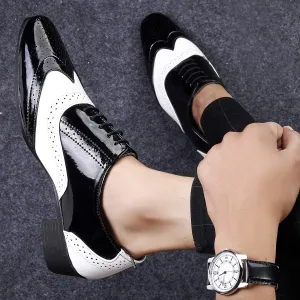 Classy Black And White Height Increasing Casual And Formal Oxford Lace-Up Shoes-Unique and Classy
