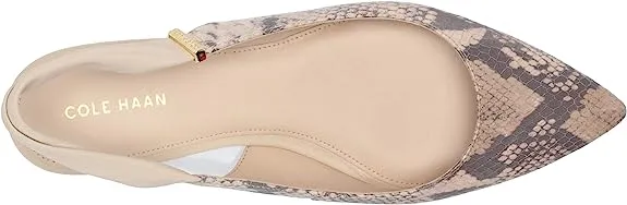 Cole Haan womens Eden Skimmer Ballet Flat, Python Printed Leather Cement Leather, 6 US