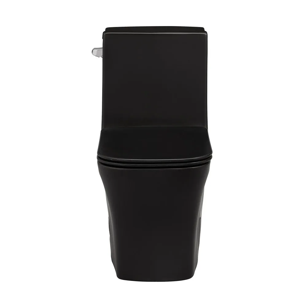 Concorde One-Piece Square Left Side Flush Handle Toilet 1.28 gpf in Matte Black