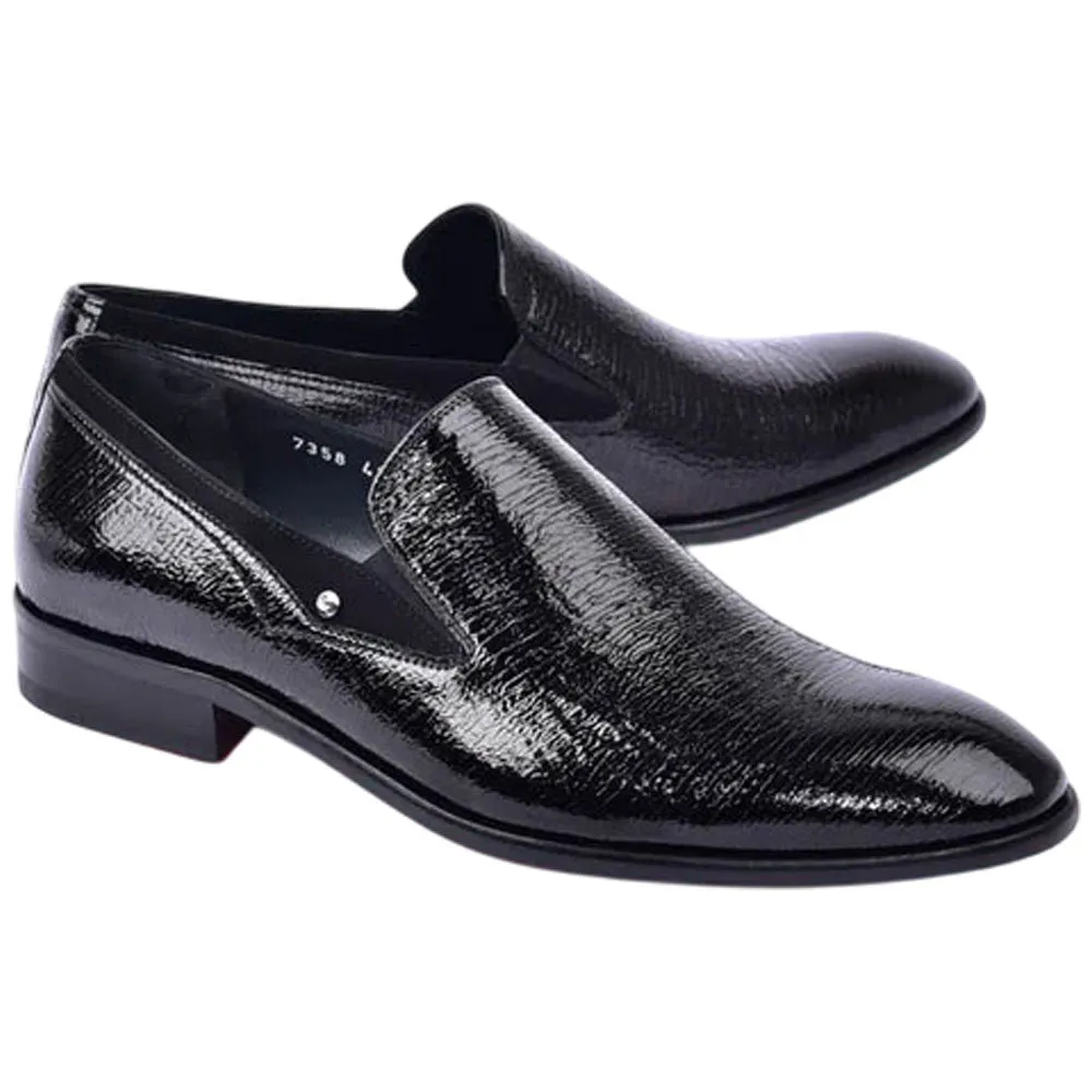 Corrente Men’s Black Premium Leather Round Toe Loafer