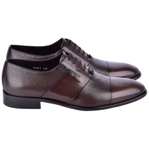 Corrente Men’s Brown Deer Skin Leather Tie-Less Cap Toe Slip-On Loafer