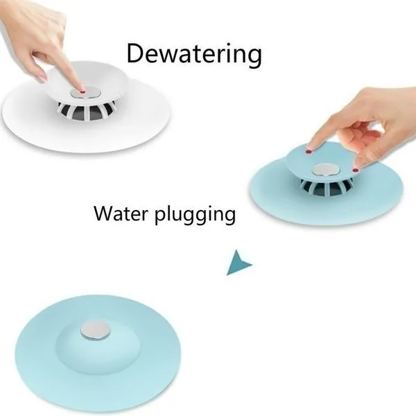 Creative 2-in-1 Silicone Sewer Sink Sealer Cover Drainer (multicolour)