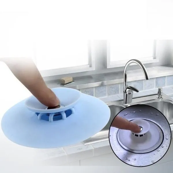Creative 2-in-1 Silicone Sewer Sink Sealer Cover Drainer (multicolour)
