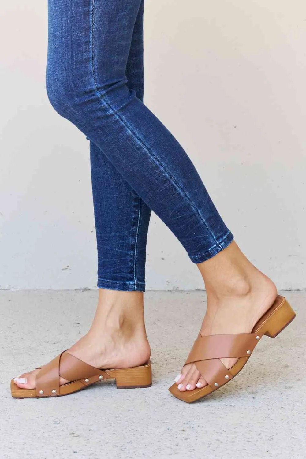 Criss Cross Wooden Clog
