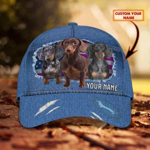 Dachshund Jean - Personalized Name Cap -Pth98