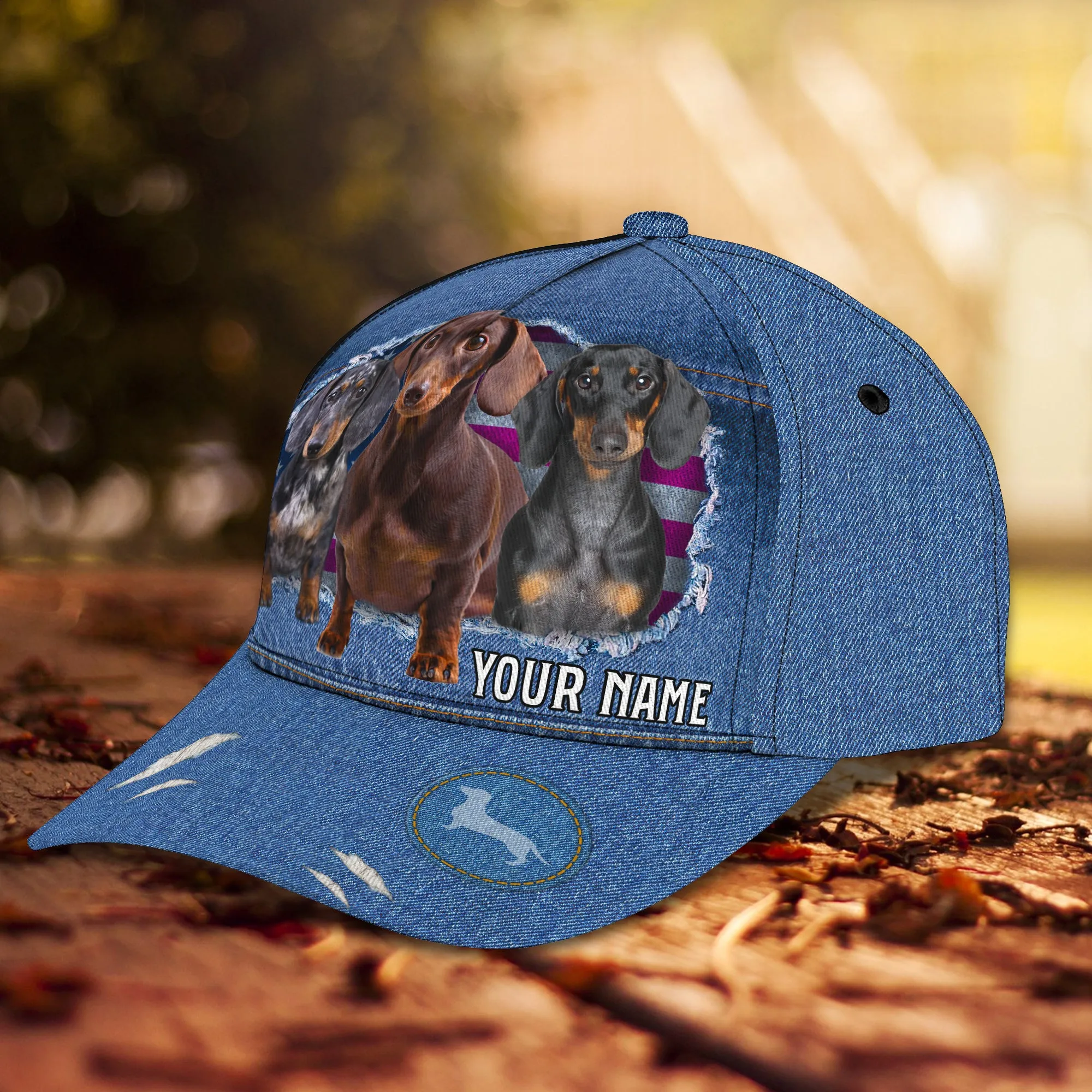 Dachshund Jean - Personalized Name Cap -Pth98