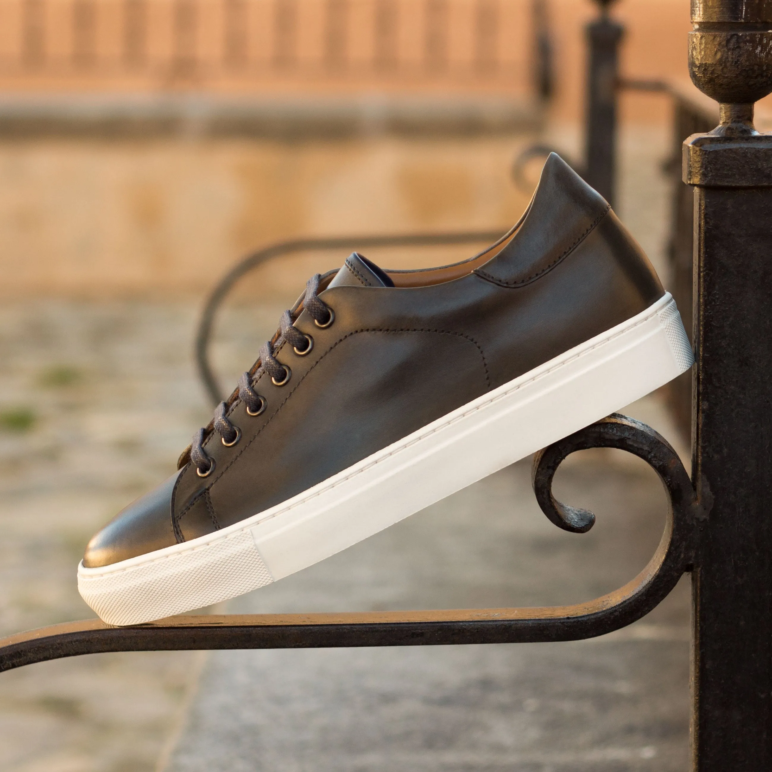 DapperFam Rivale in Dark Brown Men's Italian Leather Trainer