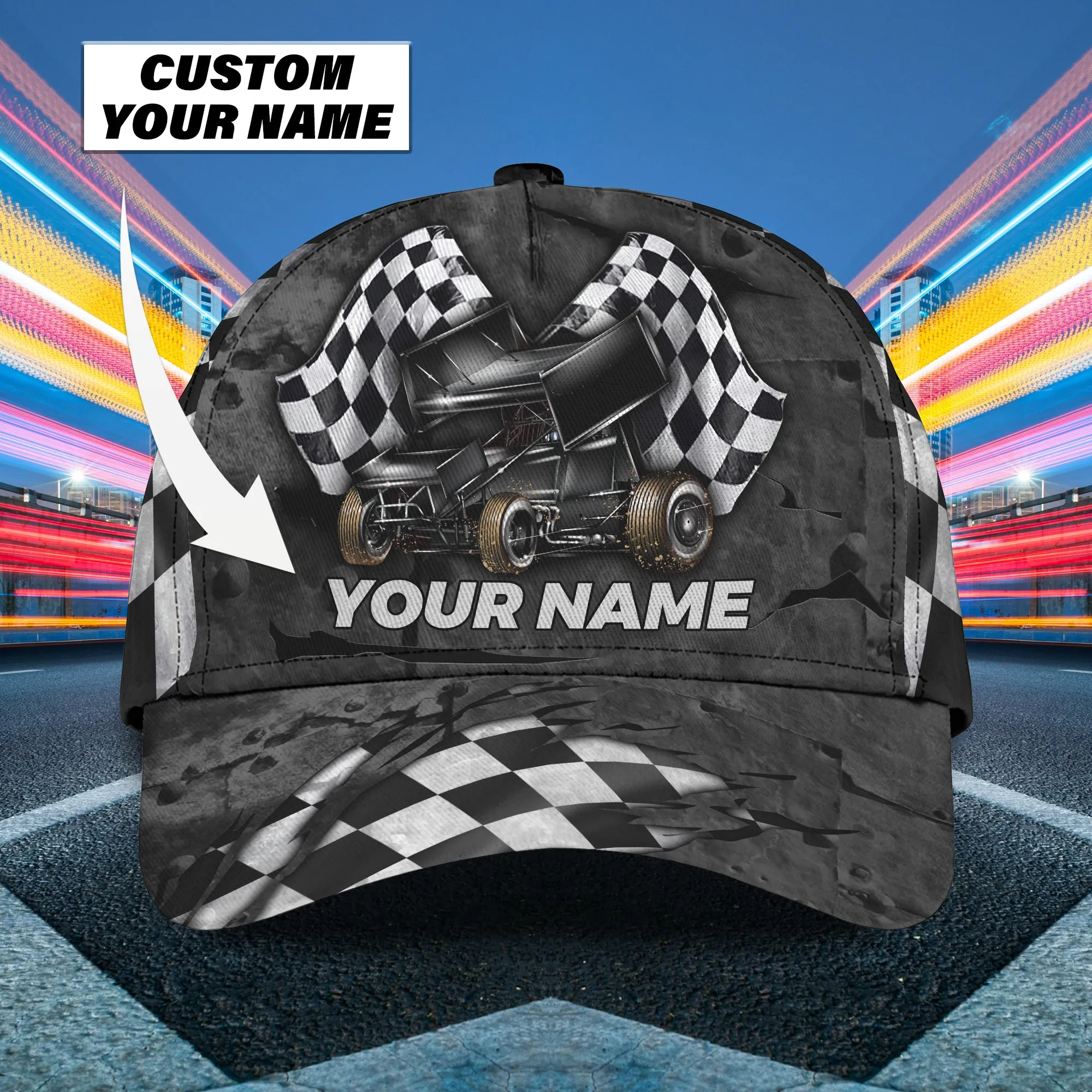 Dirt Racing - Personalized Name Cap - Co98