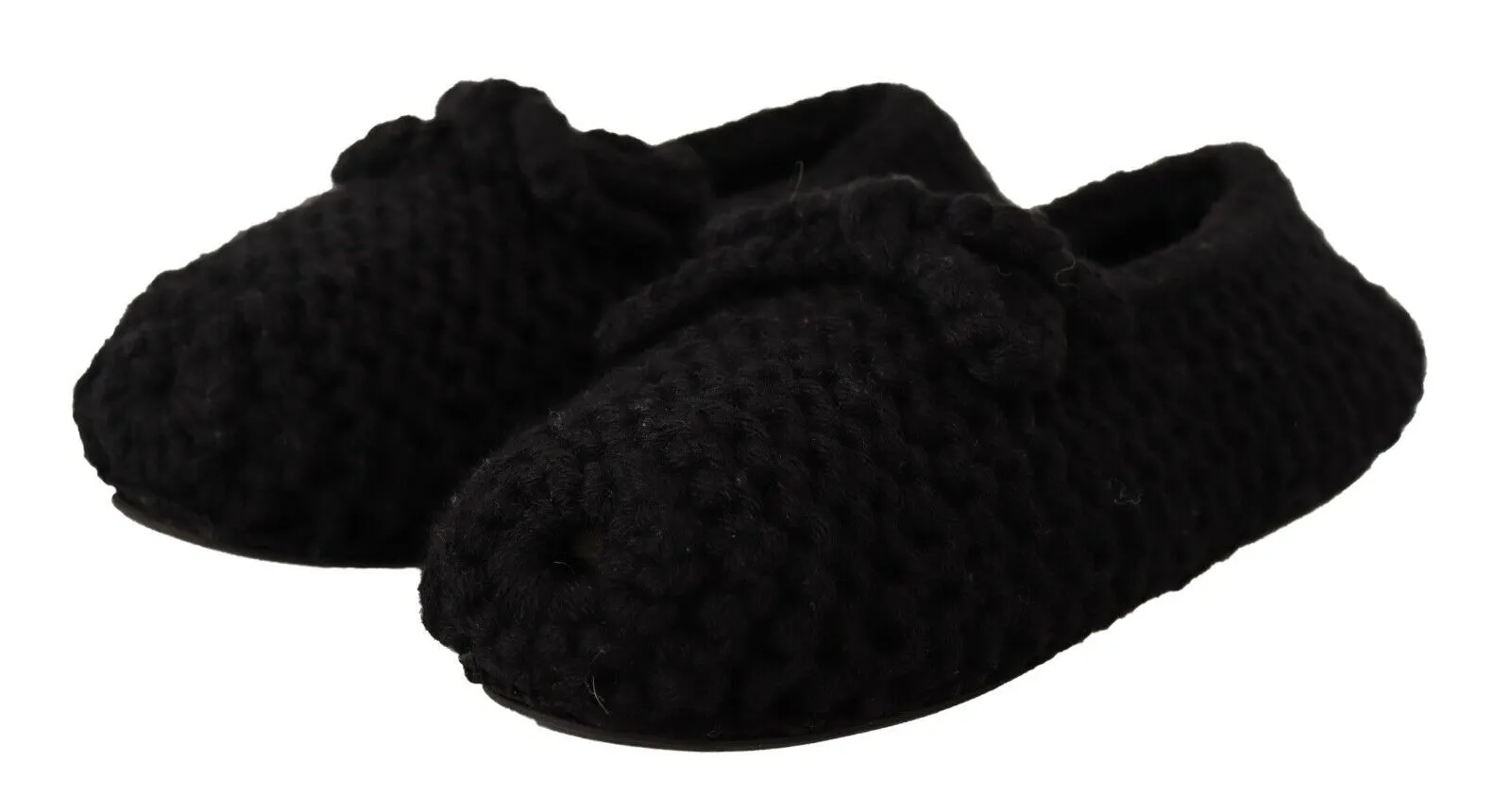 Dolce & Gabbana Black Wool Elegant Knit Ballet Flats