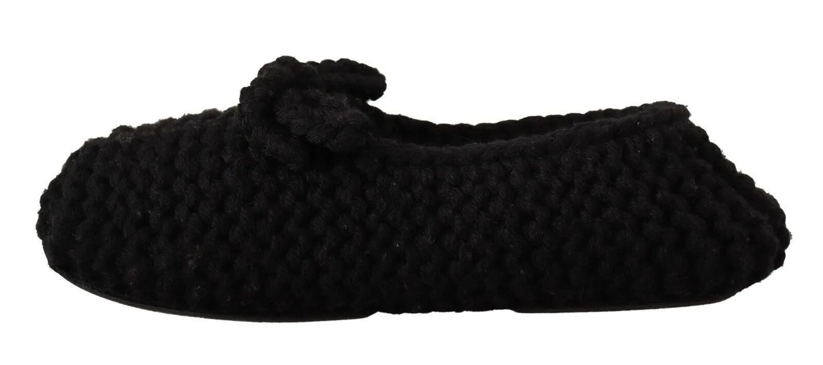 Dolce & Gabbana Black Wool Elegant Knit Ballet Flats