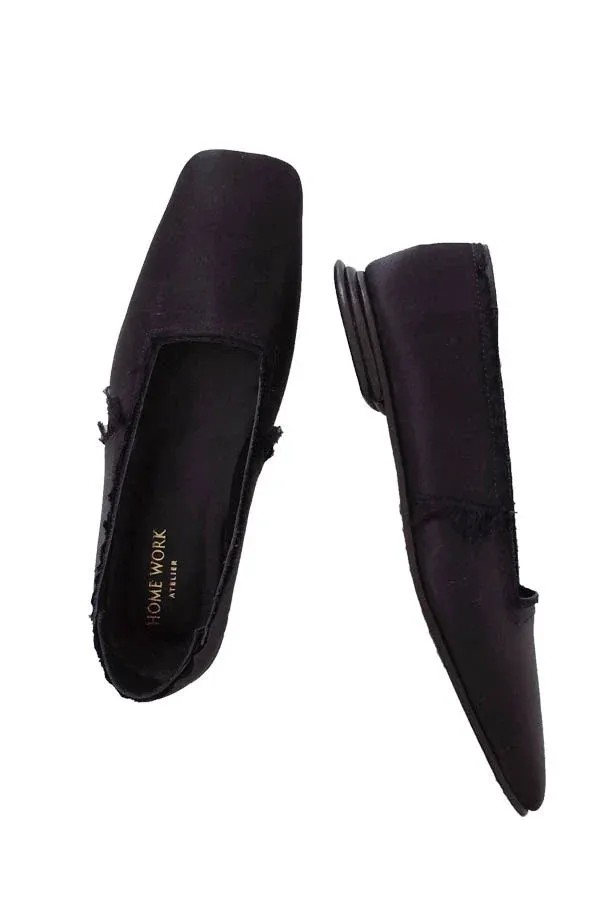 Elegant Satin Square Toe Flats