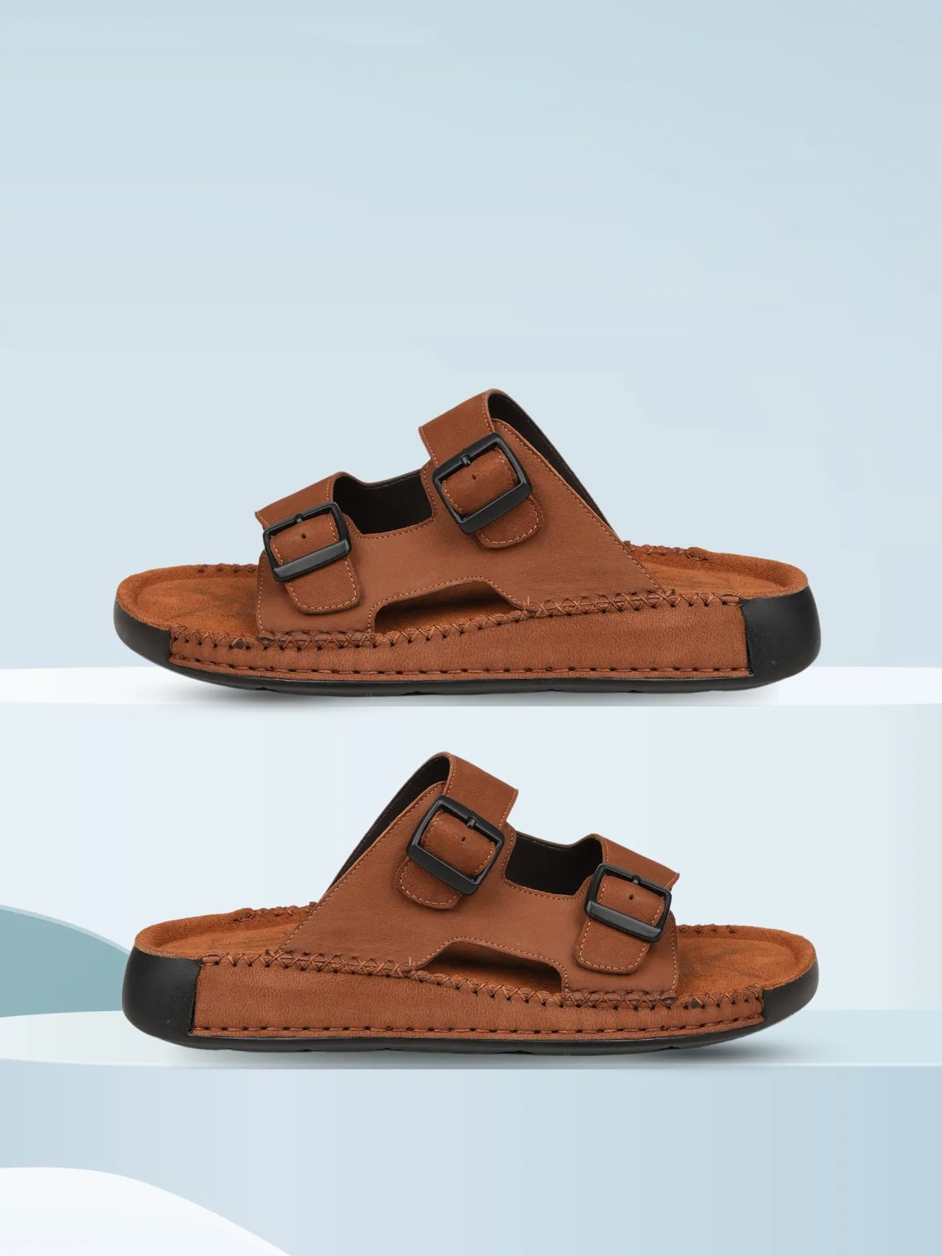 Ezok Men's Genuine Leather Sandals - Comfortable & Stylish Footwear