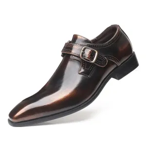 Fashion Vintage Buckle Derby Shoes Faux Leather Men's Shoe