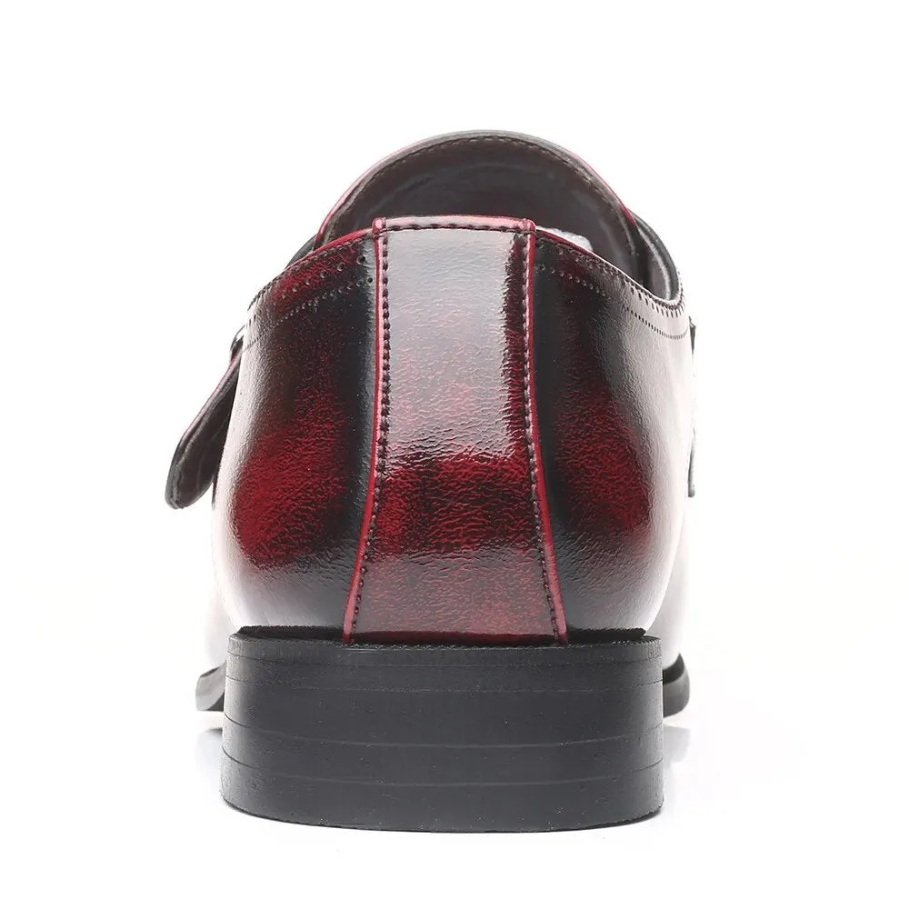 Fashion Vintage Buckle Derby Shoes Faux Leather Men's Shoe