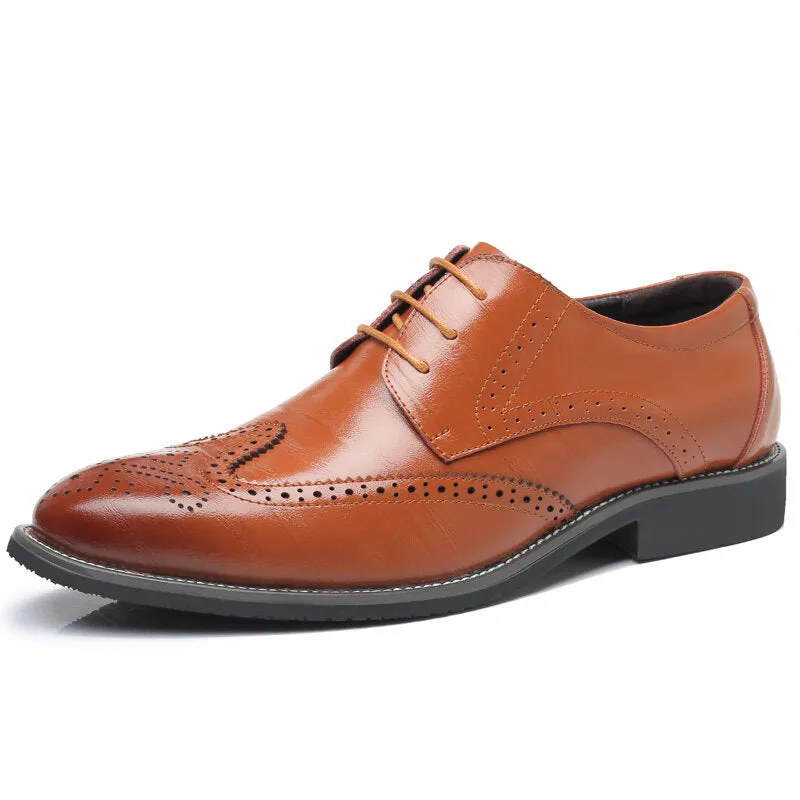 Faux Leather Pointed Toe Business Dress Men Dress Shoes