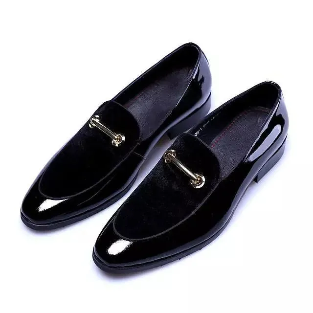 Faux Microfiber Leather Patent Leather Men Dress Oxford Shoes