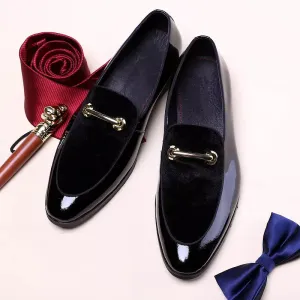 Faux Microfiber Leather Patent Leather Men Dress Oxford Shoes