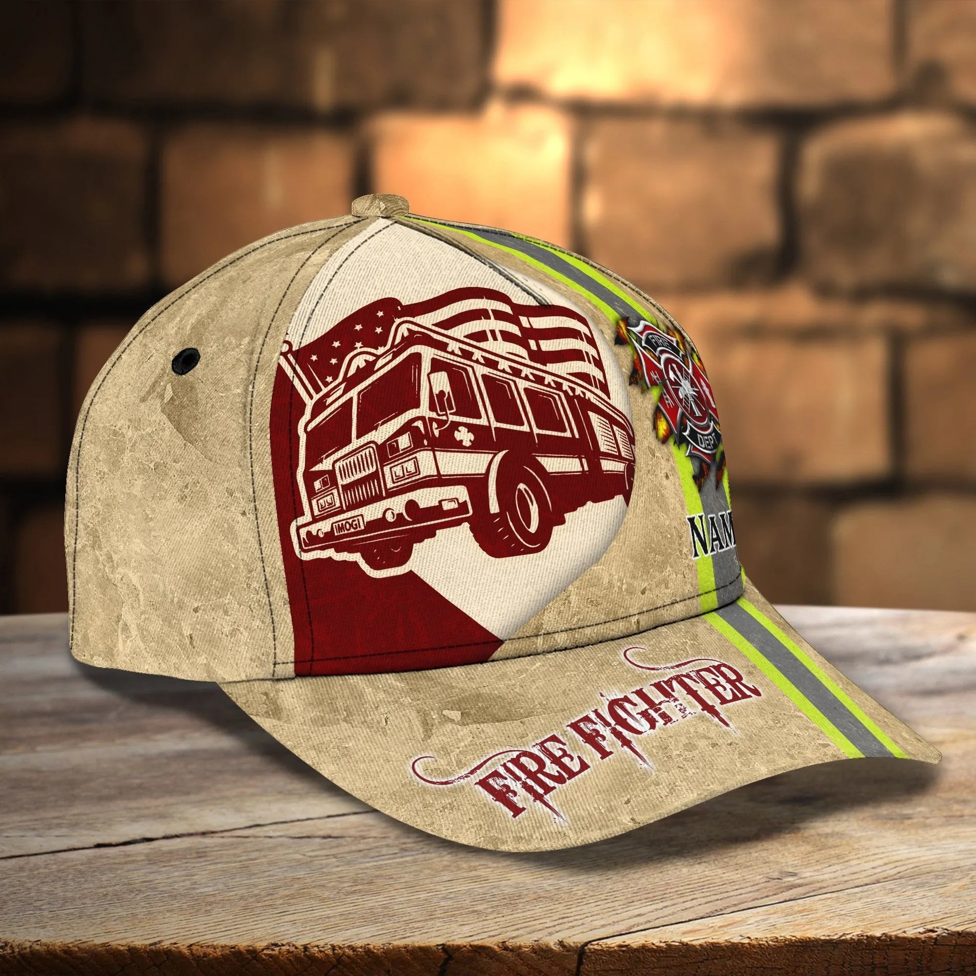 Firefighter 3 - Personalized Name Cap - Nvc97