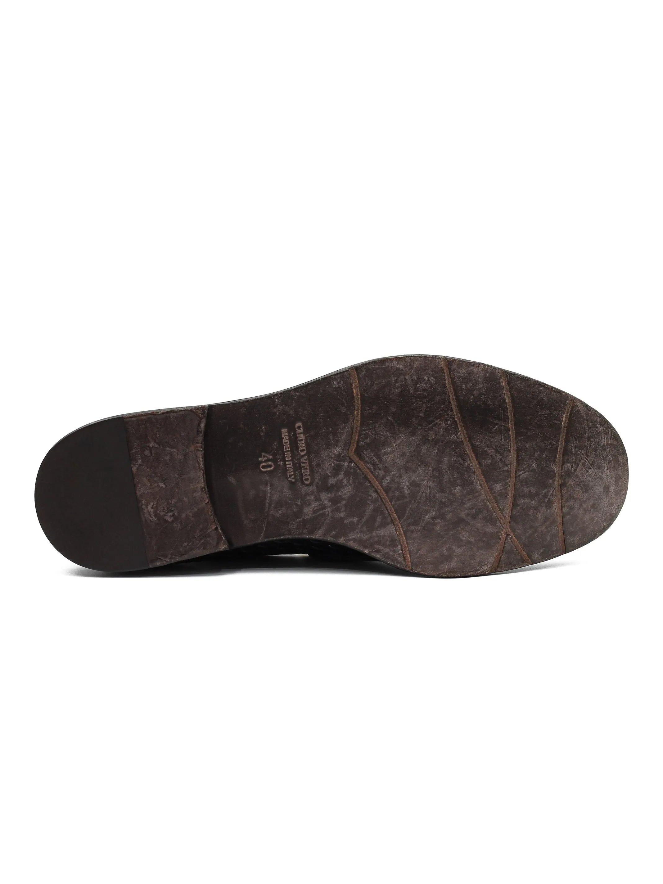 FLORENCE 2 - DOUBLE BUCKLE MONK LOAFER IN BLACK INTERWEAVE ITALIAN LEATHER