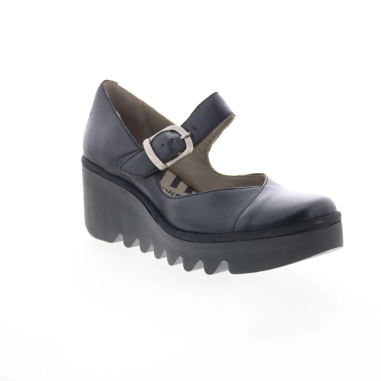 Fly London Baxe BAXE428FLY-003 Womens Black Leather Mary Jane Flats Shoes