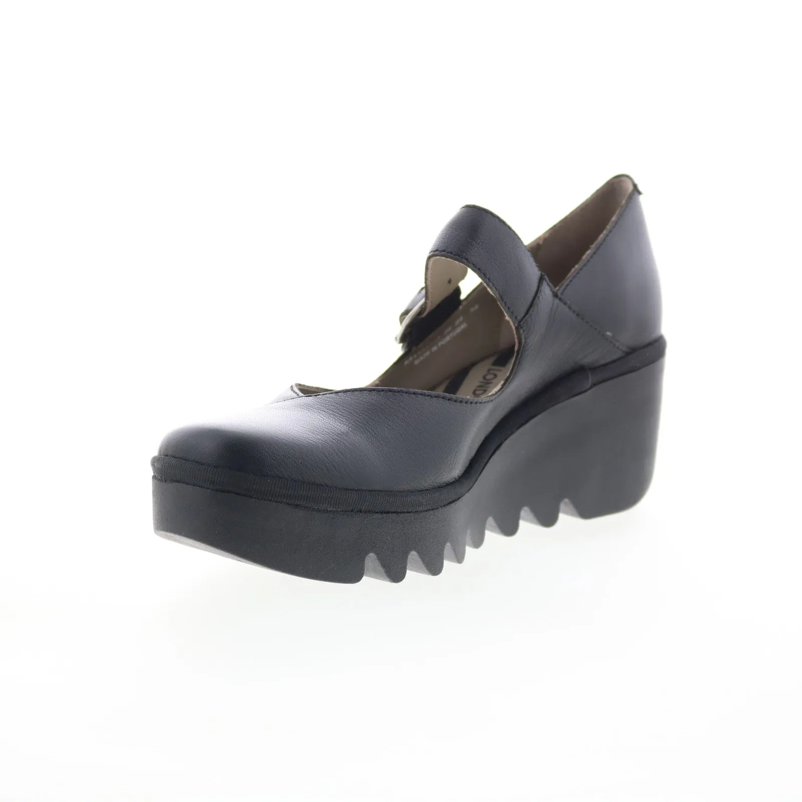 Fly London Baxe BAXE428FLY-003 Womens Black Leather Mary Jane Flats Shoes