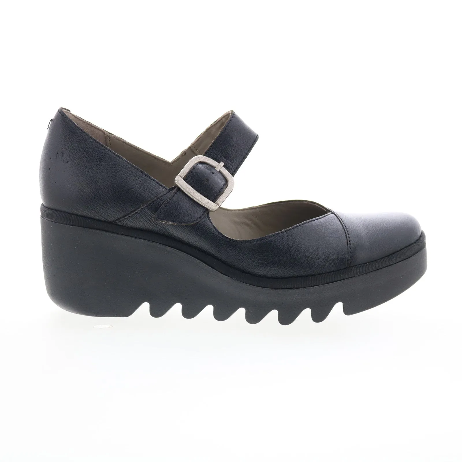 Fly London Baxe BAXE428FLY-003 Womens Black Leather Mary Jane Flats Shoes