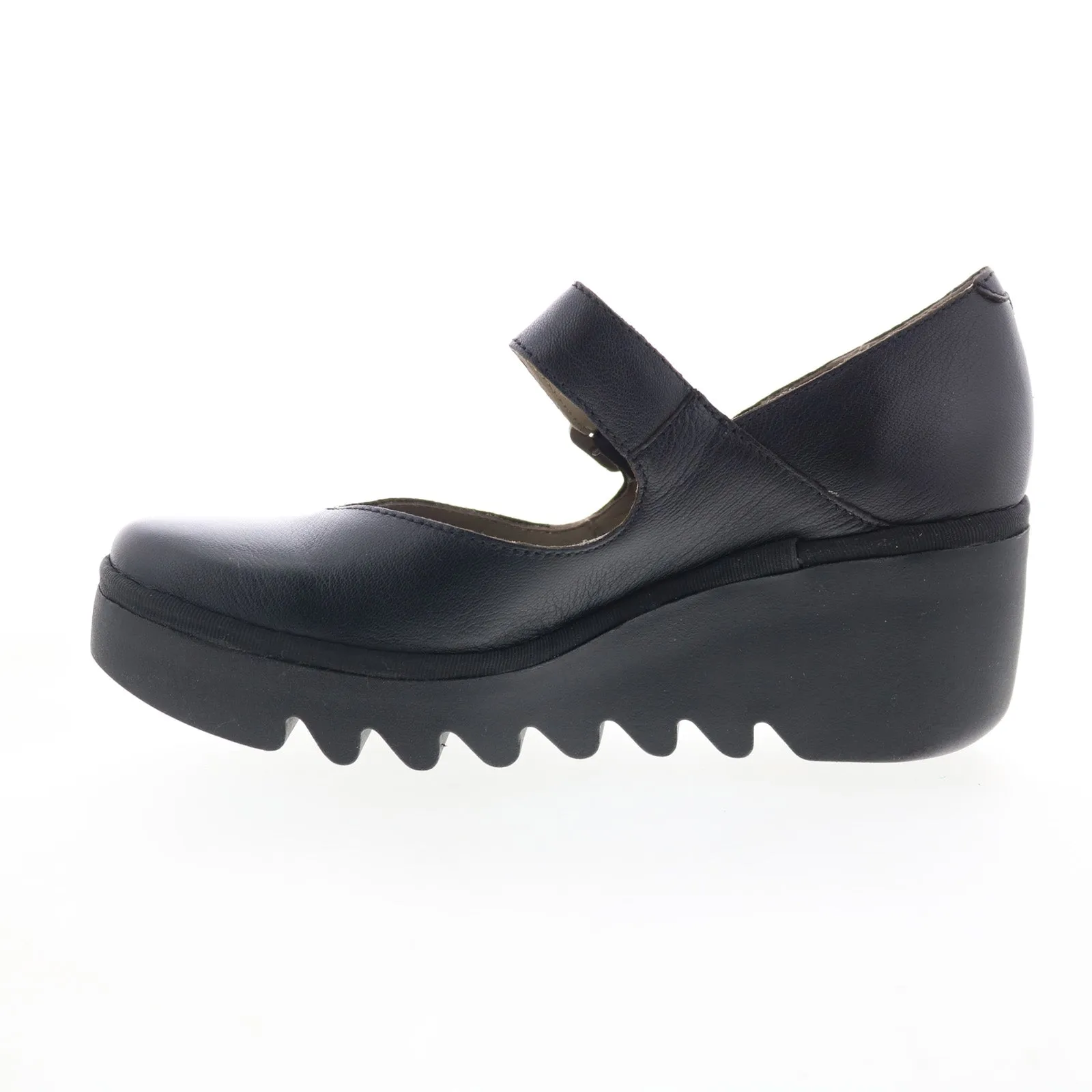 Fly London Baxe BAXE428FLY-003 Womens Black Leather Mary Jane Flats Shoes