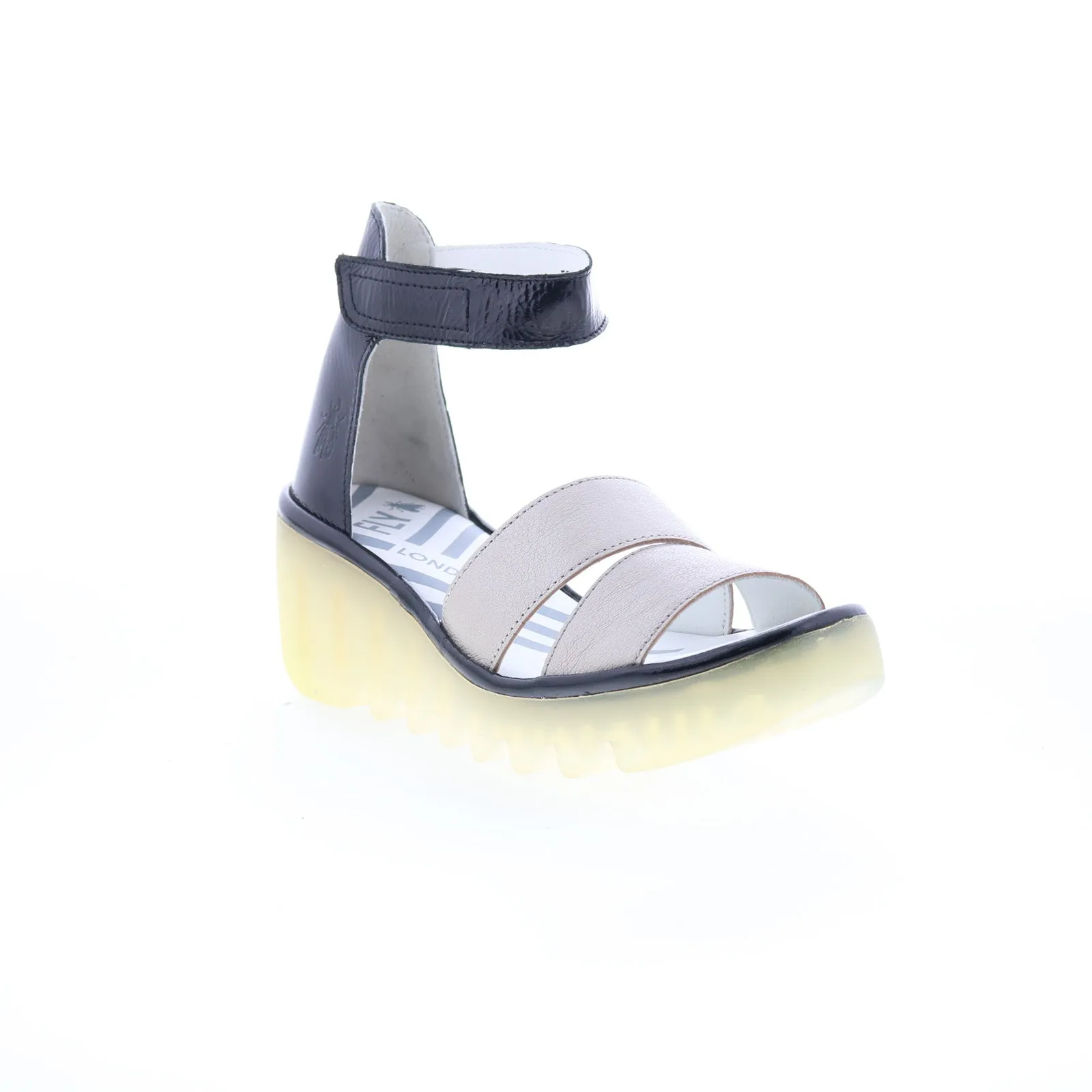 Fly London Bono BONO290FLY-006 Womens Silver Leather Wedges Sandals Shoes