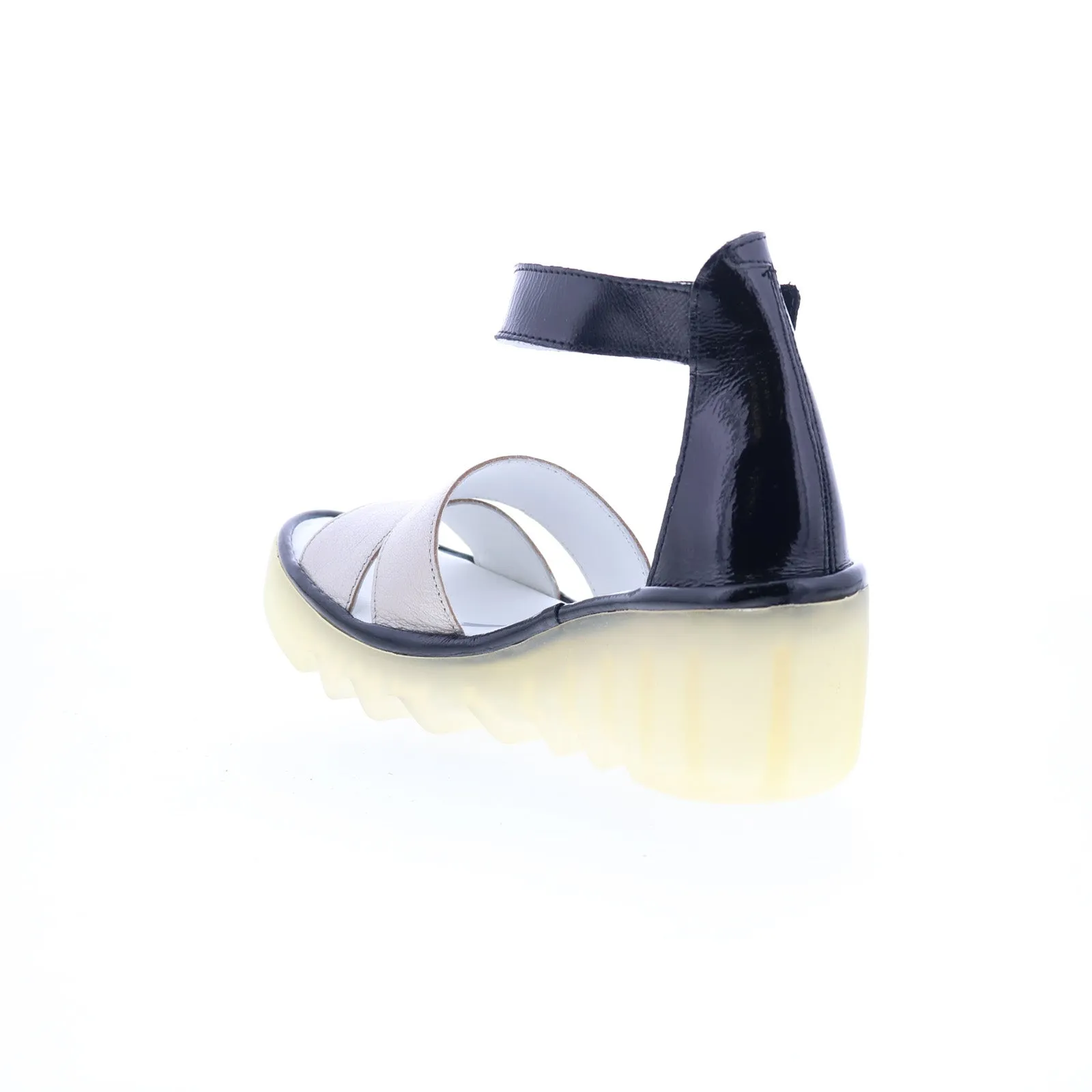 Fly London Bono BONO290FLY-006 Womens Silver Leather Wedges Sandals Shoes