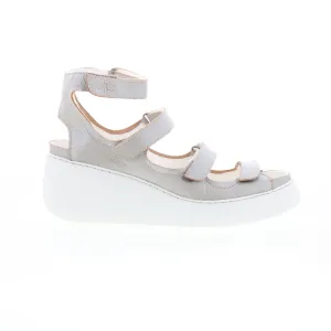 Fly London Drop DROP521FLY-004 Womens Silver Leather Strap Sandals Shoes