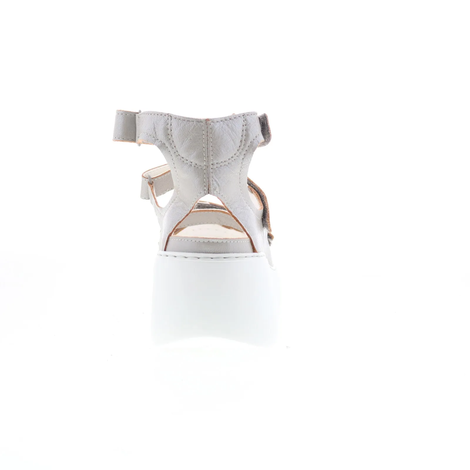 Fly London Drop DROP521FLY-004 Womens Silver Leather Strap Sandals Shoes