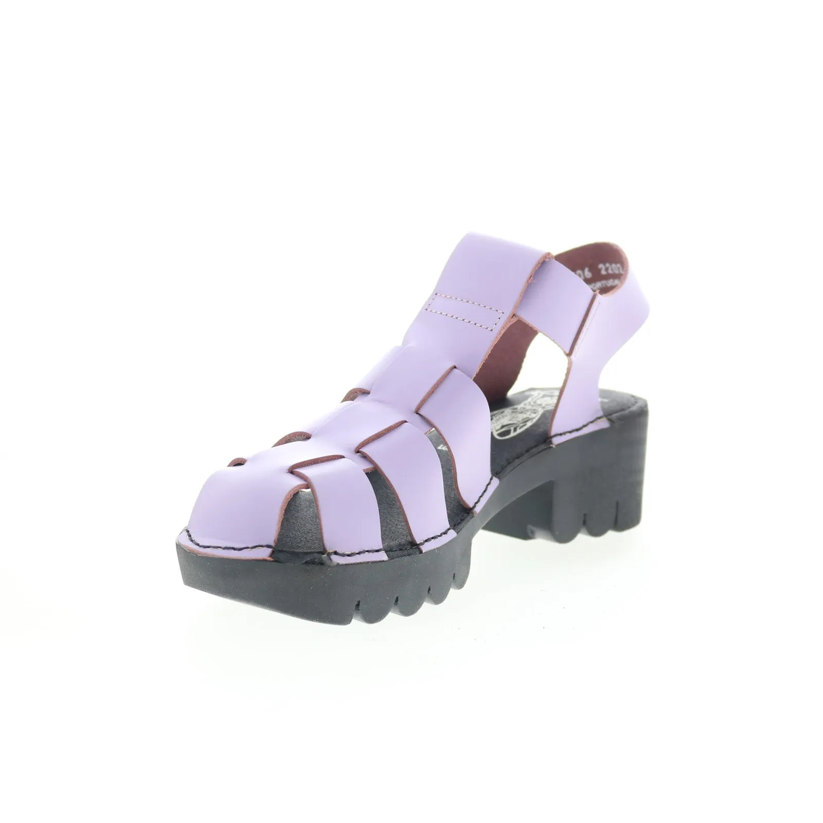 Fly London Emme EMME511FLY-006 Womens Purple Leather Heeled Sandals Shoes