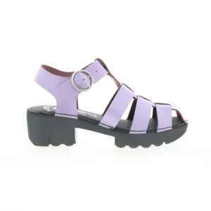 Fly London Emme EMME511FLY-006 Womens Purple Leather Heeled Sandals Shoes