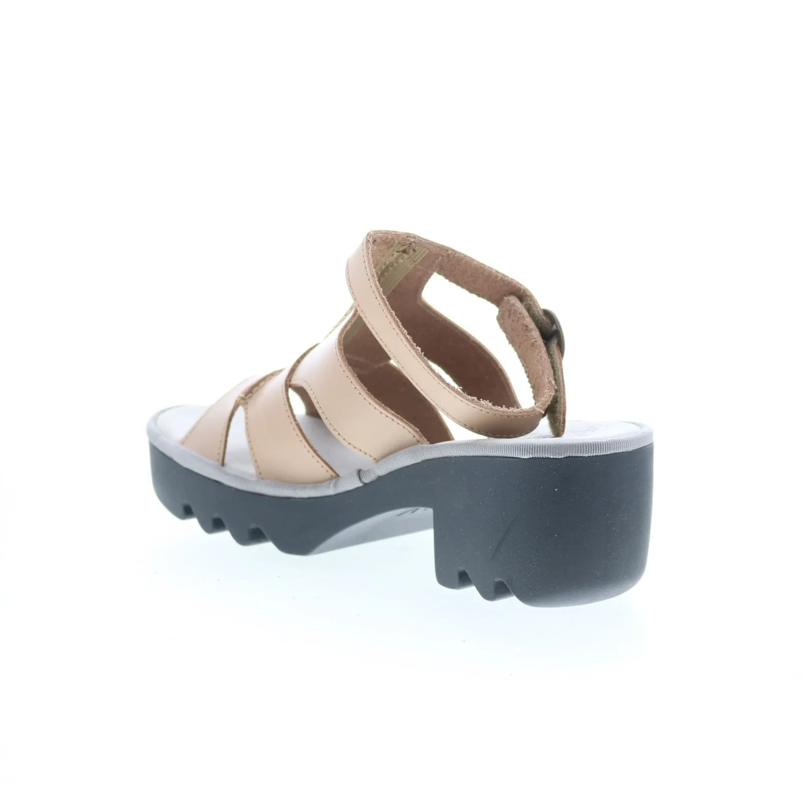 Fly London Tawi TAWI496FLY-002 Womens Beige Leather Heeled Sandals Shoes