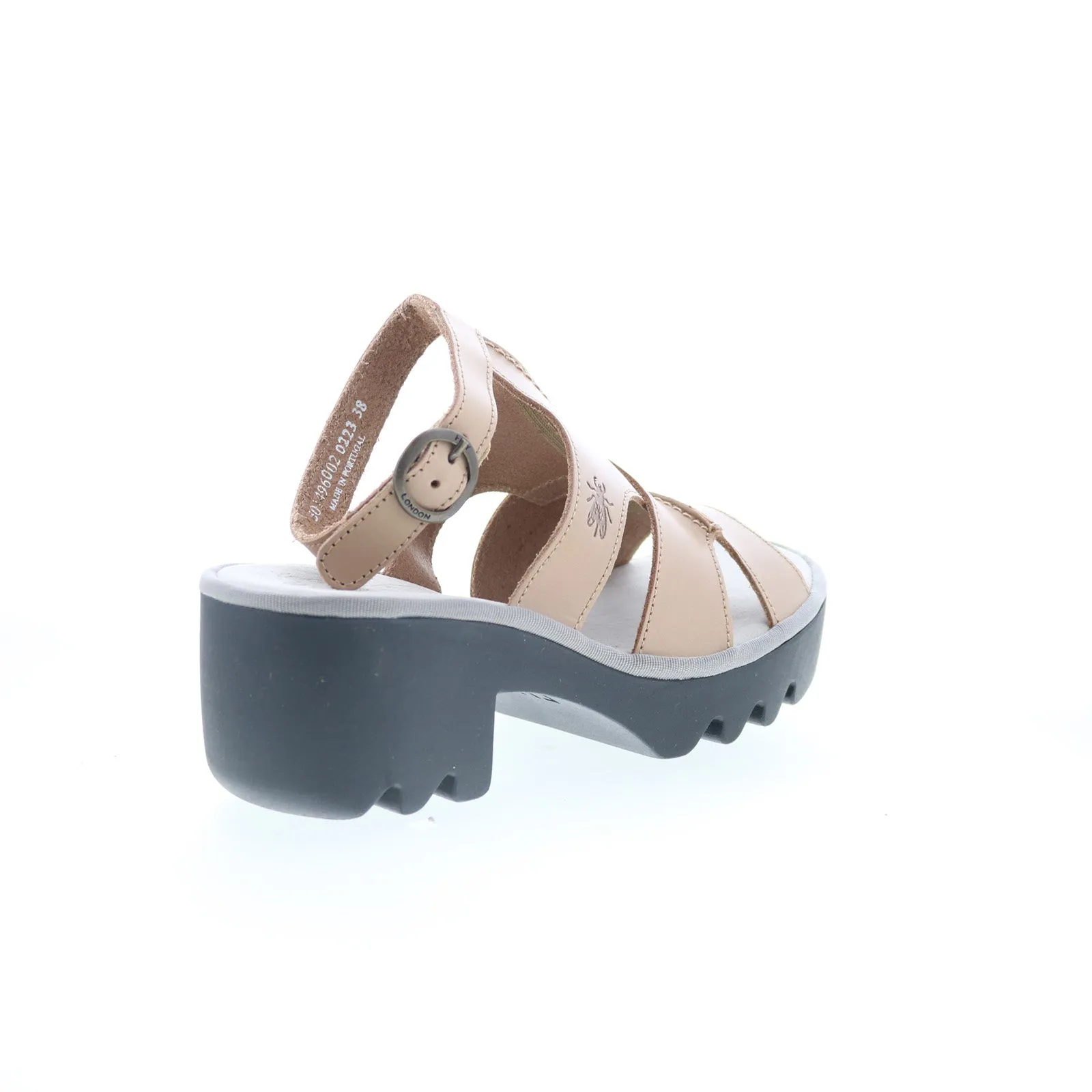 Fly London Tawi TAWI496FLY-002 Womens Beige Leather Heeled Sandals Shoes