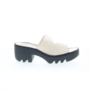 Fly London Tech TECH493FLY-005 Womens Beige Leather Heeled Sandals Shoes