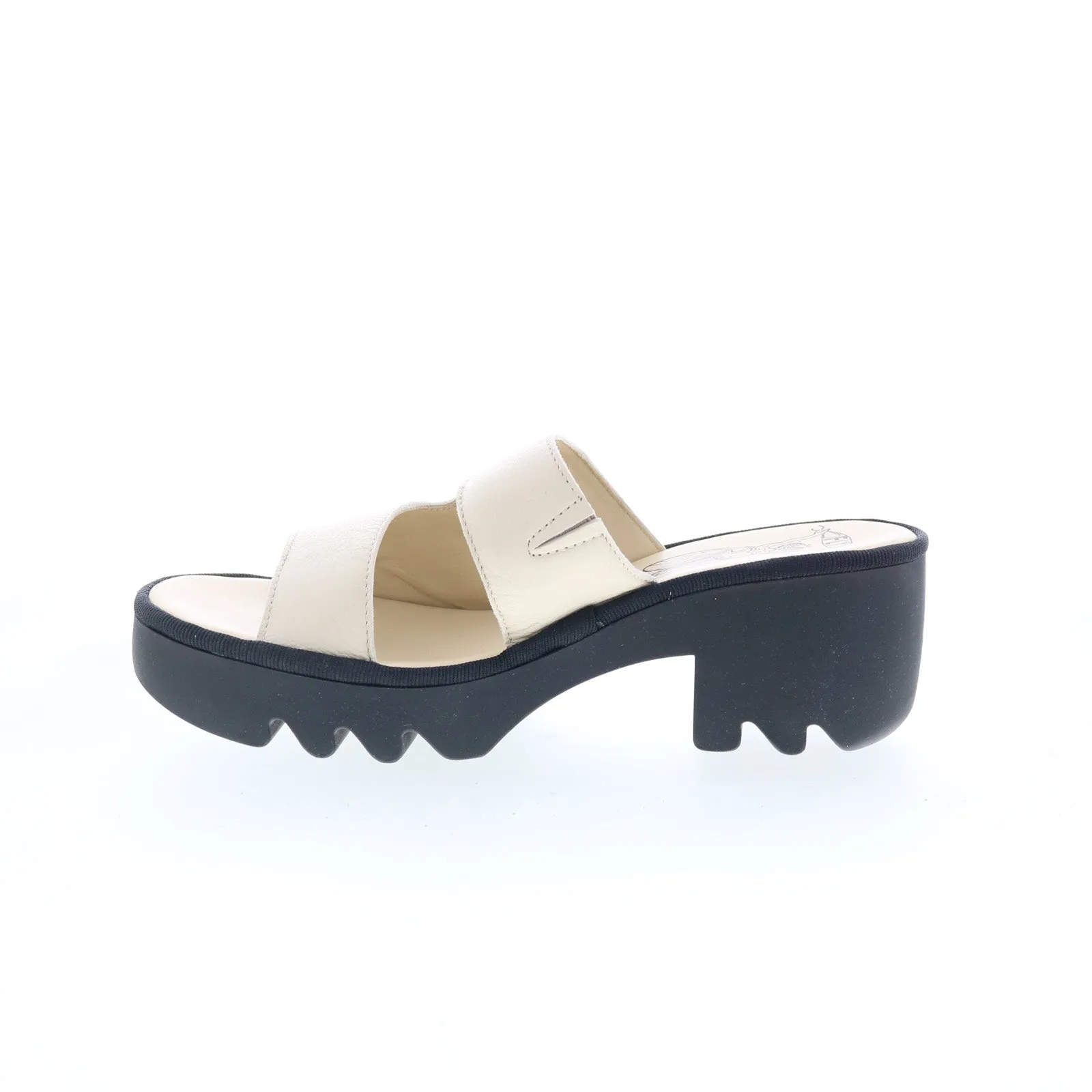 Fly London Tech TECH493FLY-005 Womens Beige Leather Heeled Sandals Shoes