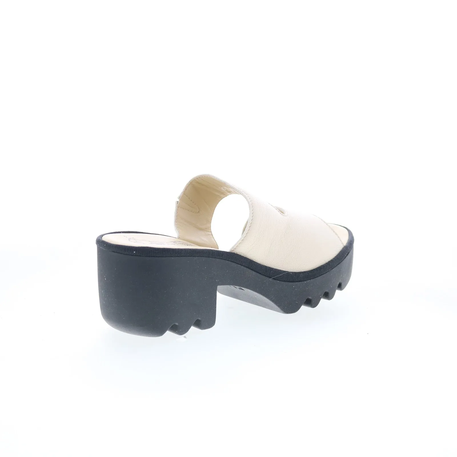 Fly London Tech TECH493FLY-005 Womens Beige Leather Heeled Sandals Shoes