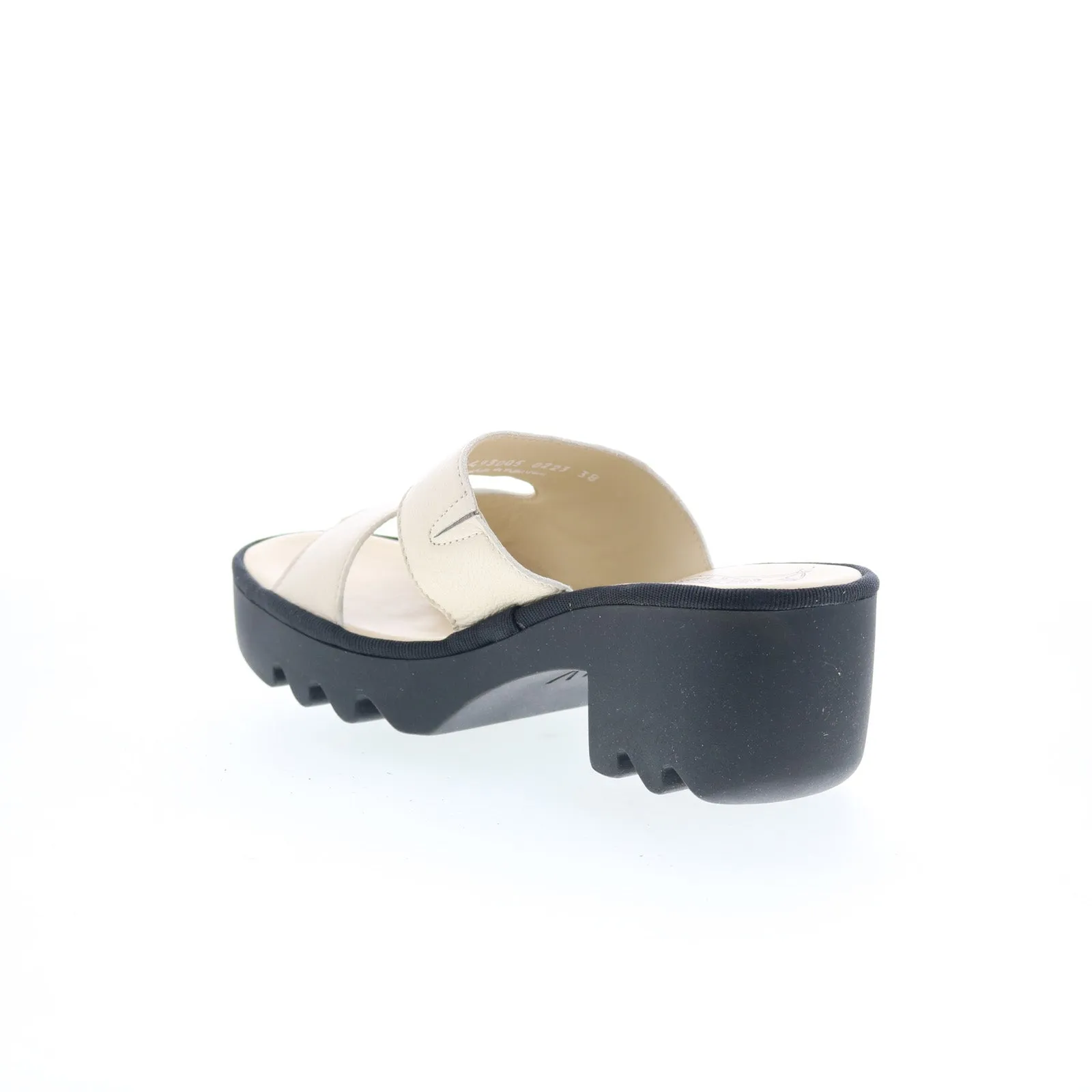 Fly London Tech TECH493FLY-005 Womens Beige Leather Heeled Sandals Shoes