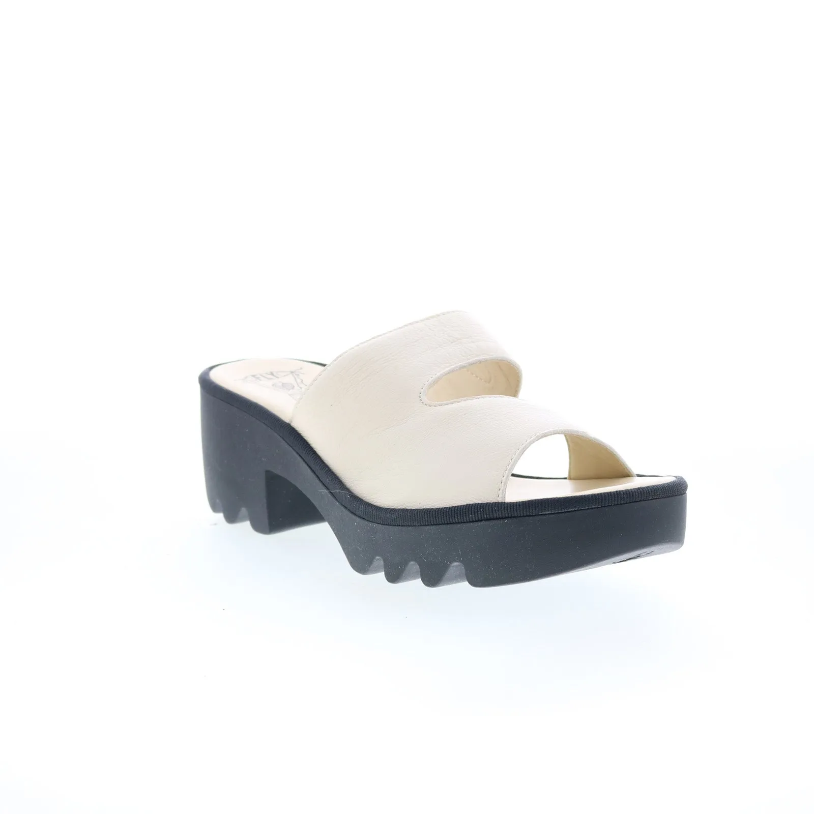 Fly London Tech TECH493FLY-005 Womens Beige Leather Heeled Sandals Shoes
