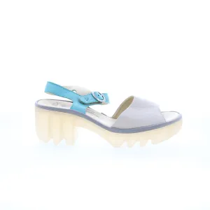 Fly London Tull TULL503FLY-003 Womens Gray Leather Heeled Sandals Shoes