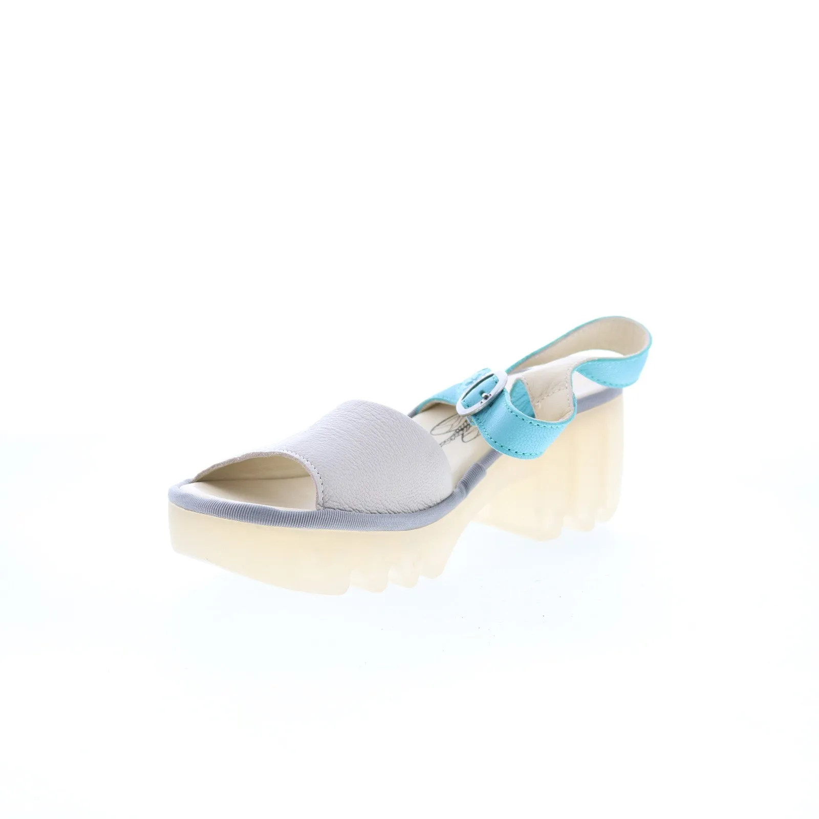 Fly London Tull TULL503FLY-003 Womens Gray Leather Heeled Sandals Shoes