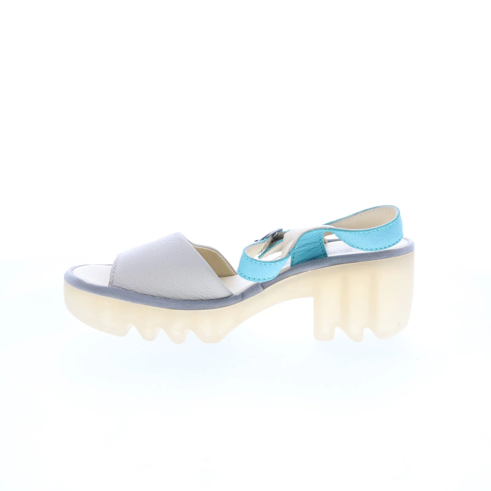 Fly London Tull TULL503FLY-003 Womens Gray Leather Heeled Sandals Shoes