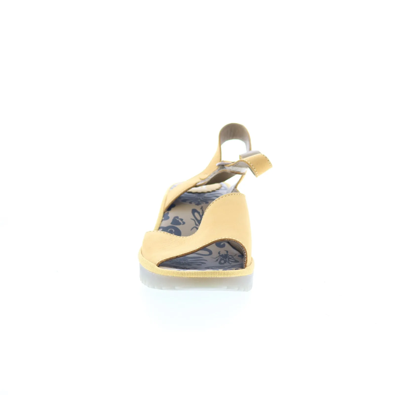 Fly London Wely WELY439FLY-002 Womens Yellow Leather Heeled Sandals Shoes