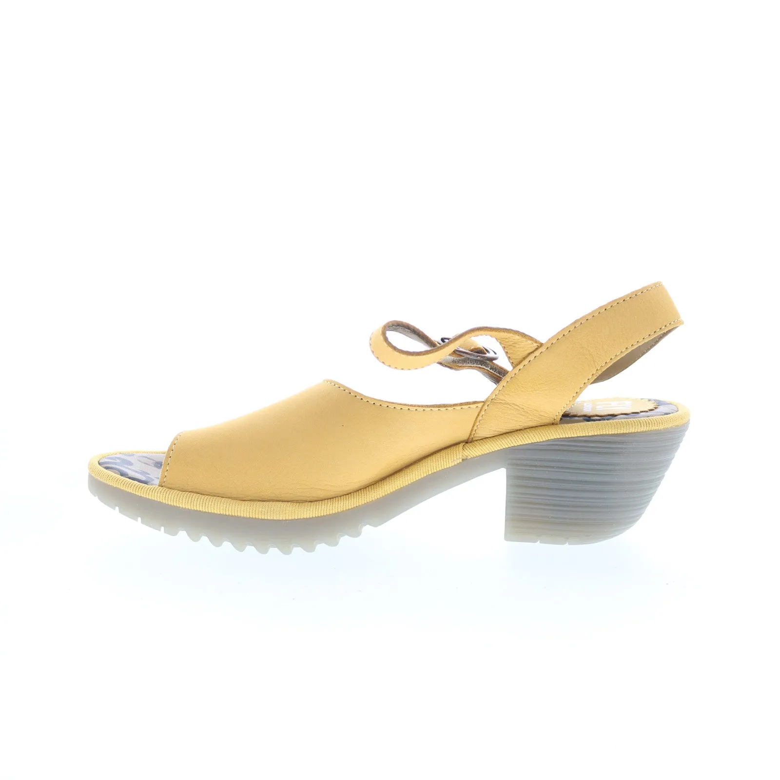 Fly London Wely WELY439FLY-002 Womens Yellow Leather Heeled Sandals Shoes