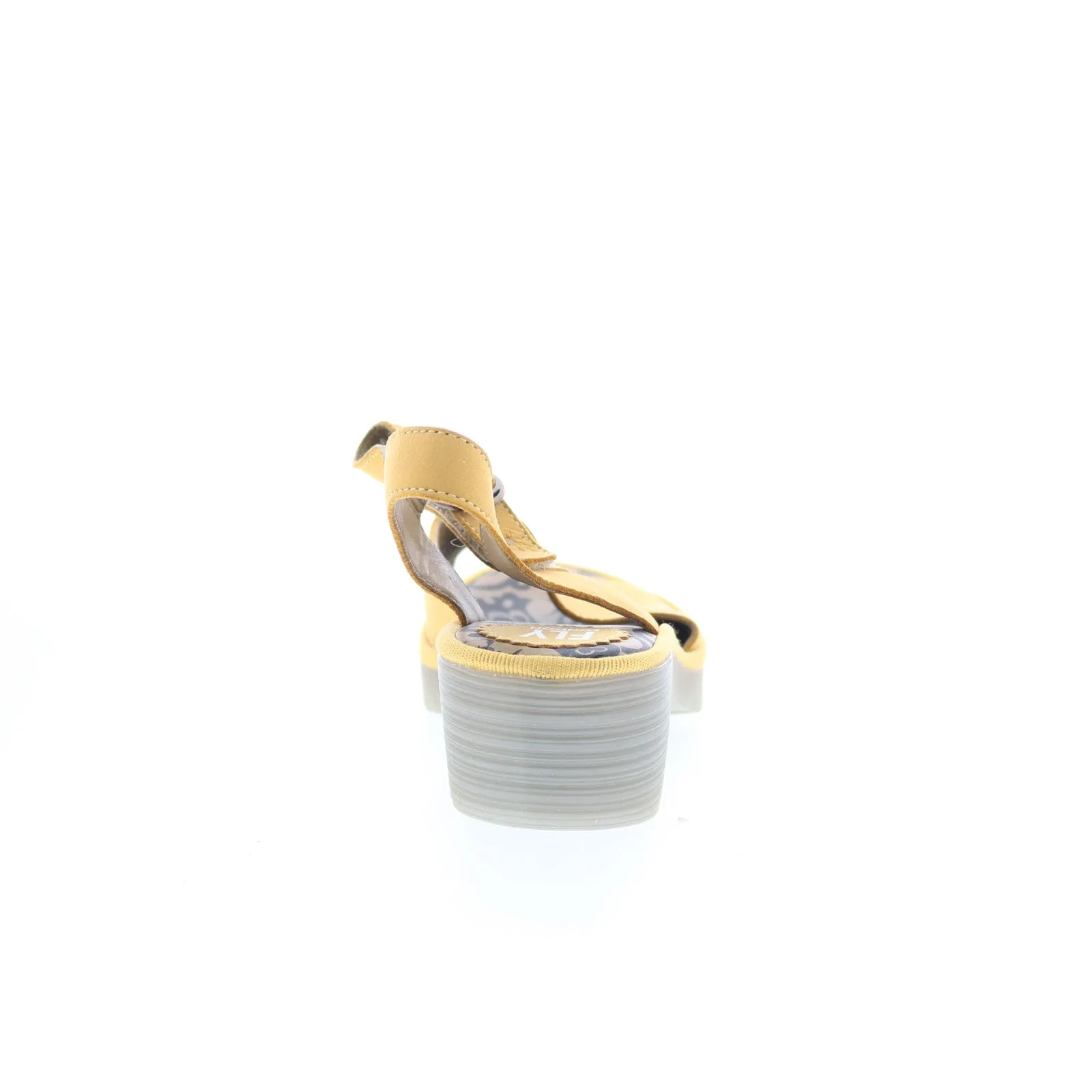 Fly London Wely WELY439FLY-002 Womens Yellow Leather Heeled Sandals Shoes